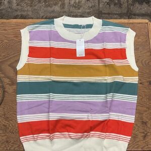 Striped Sleeveless Sweater